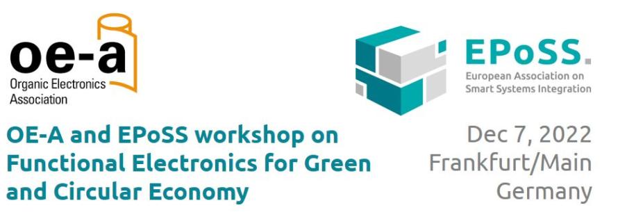 OE-A and EPoSS workshop on Functional Electronics for Green and Circular Economy