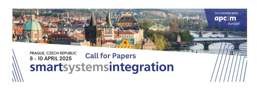 Visual Call For Papers SSI 2025 Picture of Prague with the title Call for Papers Smart Systems Integration