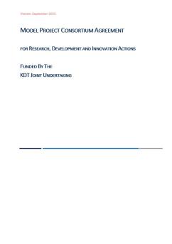 Model PCA for R&D&IA funded by the KDT JU